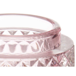 SOPORTE VELA DOBLE GRANDE ROSA