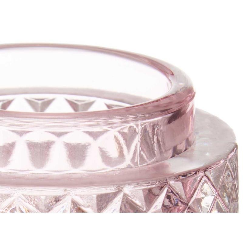 SOPORTE VELA DOBLE GRANDE ROSA