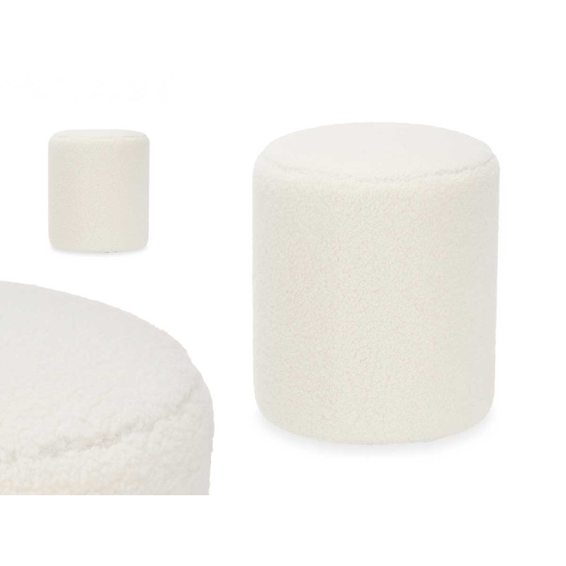 PUFF COM TEXTURA PEQ BRANCO