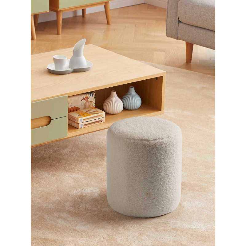 PUFF COM TEXTURA PEQ BRANCO