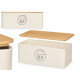 CAIXA PARA PAO BRANCA CREME TAMPA BAMBU