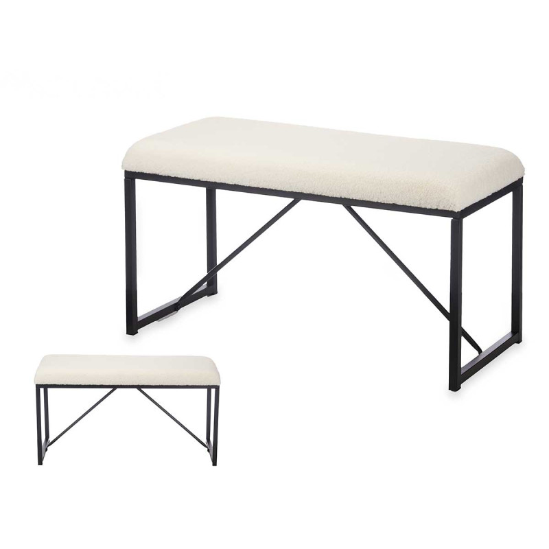 BANC EN PEAU DE MOUTON PETIT BLANC