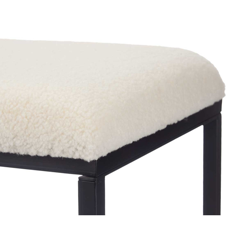 BANC EN PEAU DE MOUTON PETIT BLANC