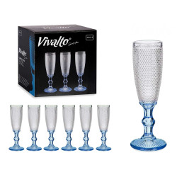 COPO DE CHAMPANHE RELEVO PONTOS AZUL COBALTO 180ML