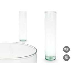 VASE EN VERRE RECYCLÉ CYLINDRE 12x50