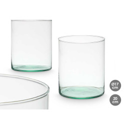 VASO VETRO RICICLATO CILINDRO 17X20