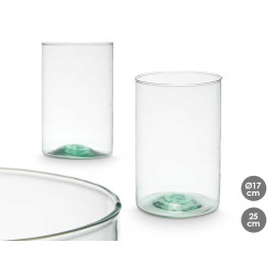 VASO VETRO RICICLATO CILINDRO 17X25