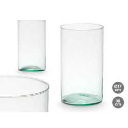 VASO VETRO RICICLATO CILINDRO 17X30