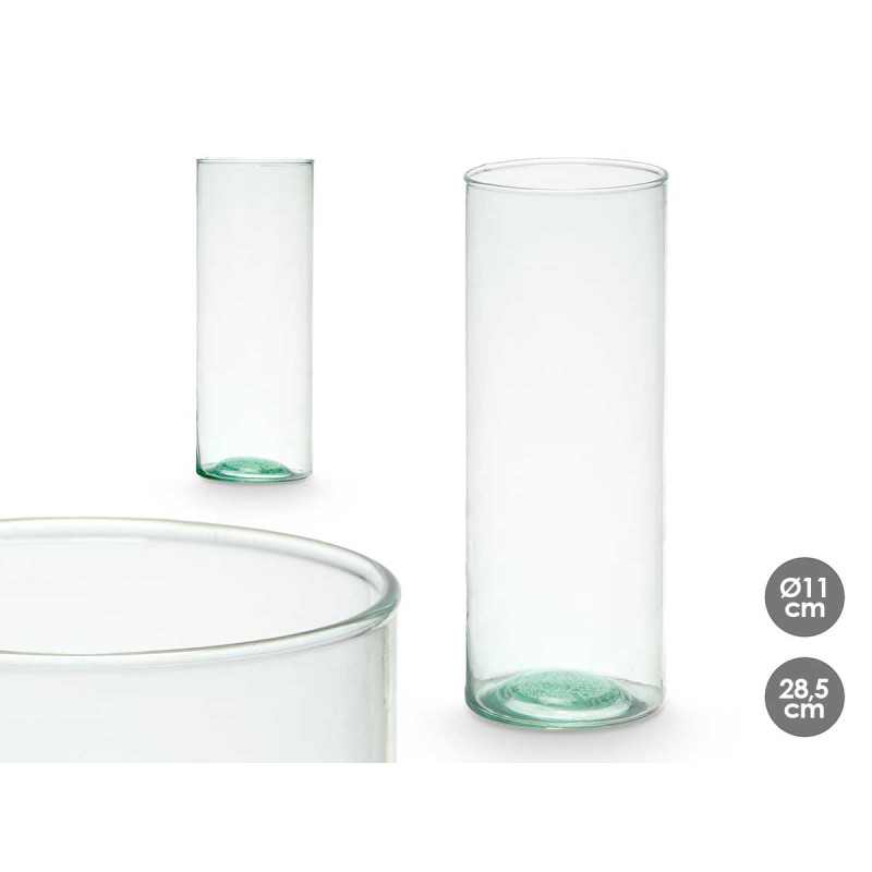 VASO VETRO RICICLATO 11X28.5