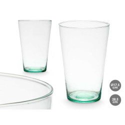 JARRON VASO CONICO VIDRIO RECICLADO 17.5X26.5CM