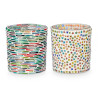 ROUND CANDLE HOLDER STRIPES STARS ASSORTED 2 