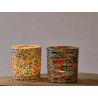 ROUND CANDLE HOLDER STRIPES STARS ASSORTED 2 