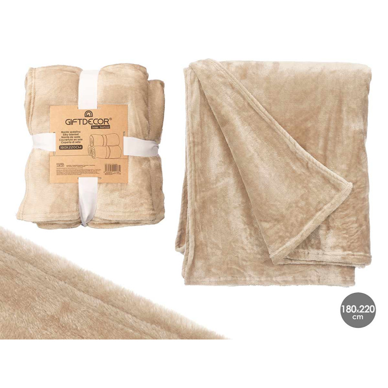 SILKY BLANKET BROWN 180X220CM