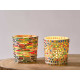 SMALL ROUND CANDLE HOLDER STRIPES STARS ASRT 2 