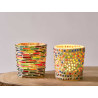 SMALL ROUND CANDLE HOLDER STRIPES STARS ASRT 2 