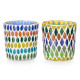 SMALL ROUND CANDLE HOLDER RHOMBUS ASSORTED 2