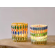 SMALL ROUND CANDLE HOLDER RHOMBUS ASSORTED 2