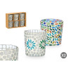 SMALL ROUND CANDLE HOLDER FLOWERS ASSORTED 2