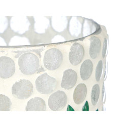 SMALL ROUND CANDLE HOLDER FLOWERS ASSORTED 2
