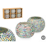 STAR STRIPED OVAL CANDLE HOLDER ASSORTED 2 