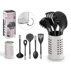 SET 5 UTENSILI SUPPORTO ACCIAIO
