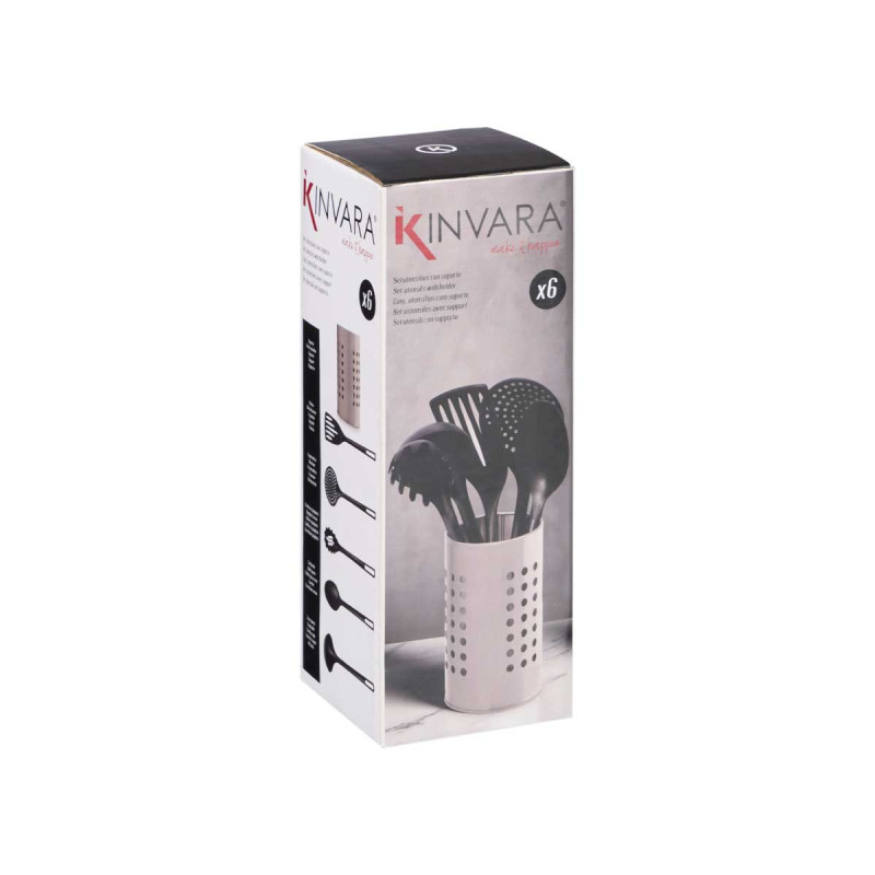 SET 5 UTENSILI SUPPORTO ACCIAIO