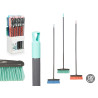 WOODEN STICK BROOM ANTHRACITE ASSORT 3 COLOURS
