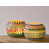 STRIPED RHOMBUS CANDLE HOLDER ASSORTED 2 