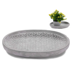 PRATO CIMENTO COM RELEVO VIME OVAL