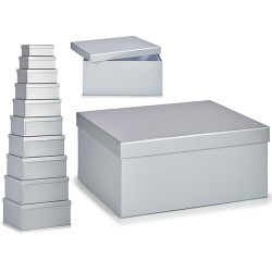 SET 10 SCATOLE CARTONE ARGENTO