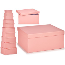 SET 10 SCATOLE CARTONE ROSA PASTELL