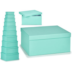 SET 10 PASTEL BLUE CARDBOARD BOXES