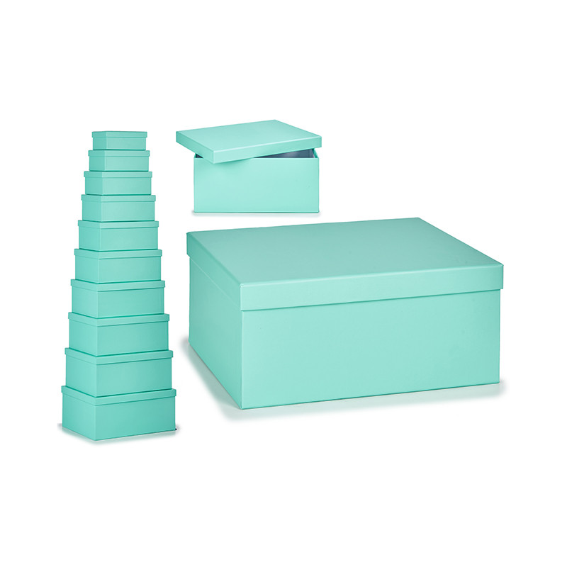 SET 10 PASTEL BLUE CARDBOARD BOXES