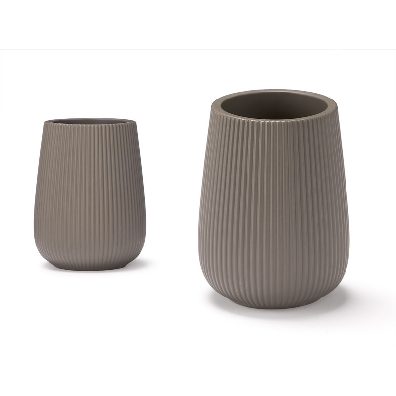 TOOTHBRUSH HOLDER PUFFED GREY STRIPES