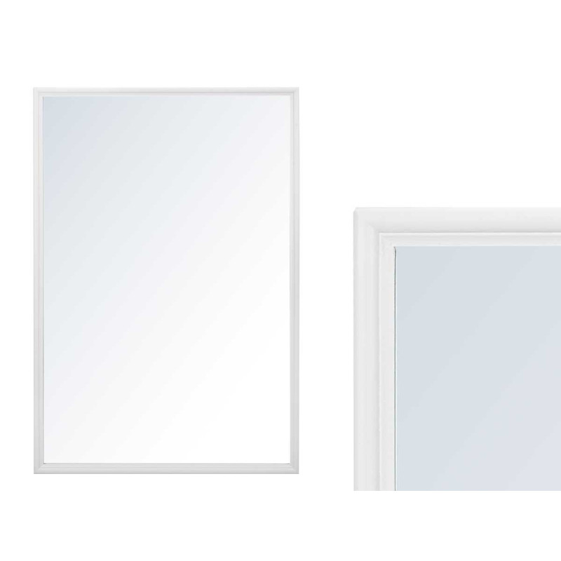 ESPELHO PAREDE MOLDURA MADEIRA 80 X 120 CM BRANCO