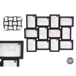 12 SPACES PHOTO FRAME 10X15 BLACK 