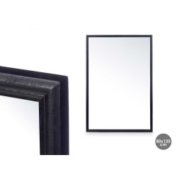MIROIR MURAL CADRE EN BOIS 80 X 120 CM NOIR