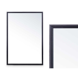 MIROIR MURAL CADRE EN BOIS 80 X 120 CM NOIR
