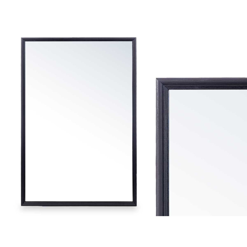 MIROIR MURAL CADRE EN BOIS 80 X 120 CM NOIR