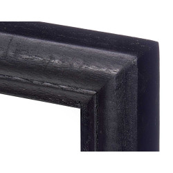 SPECCHIO PARETE CORNICE IN LEGNO 80 X 120 CM NERO