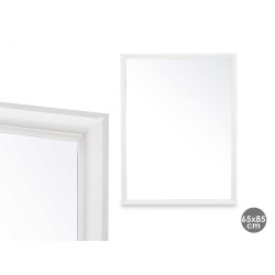 ESPELHO PAREDE MOLDURA MADEIRA 65 X 85 CM BRANCO