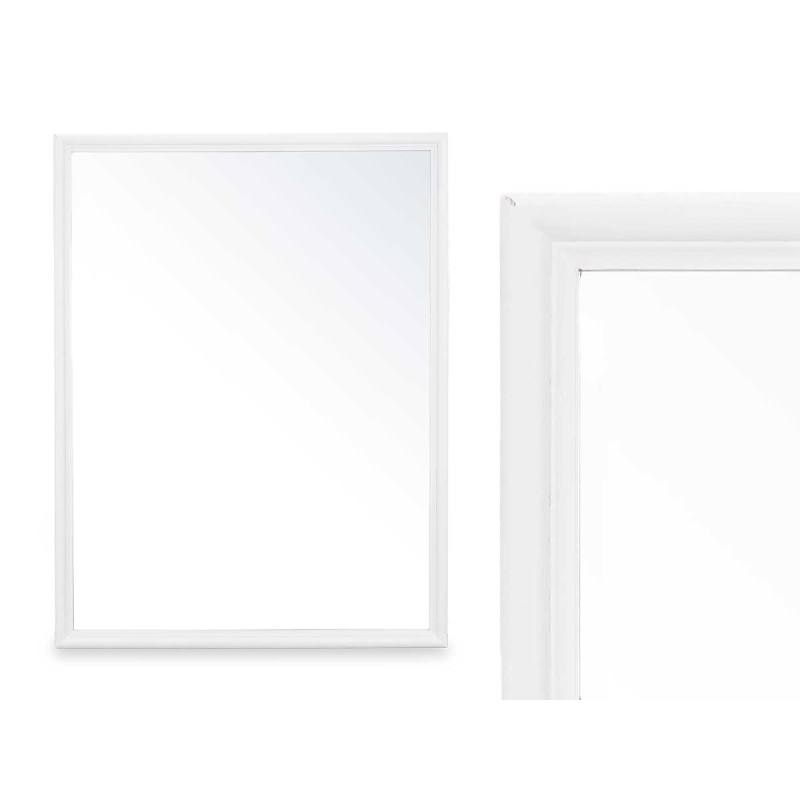 ESPELHO PAREDE MOLDURA MADEIRA 65 X 85 CM BRANCO