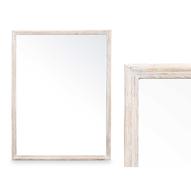 ESPELHO PAREDE MOLDURA MADEIRA 65 X 85 CM NATURAL