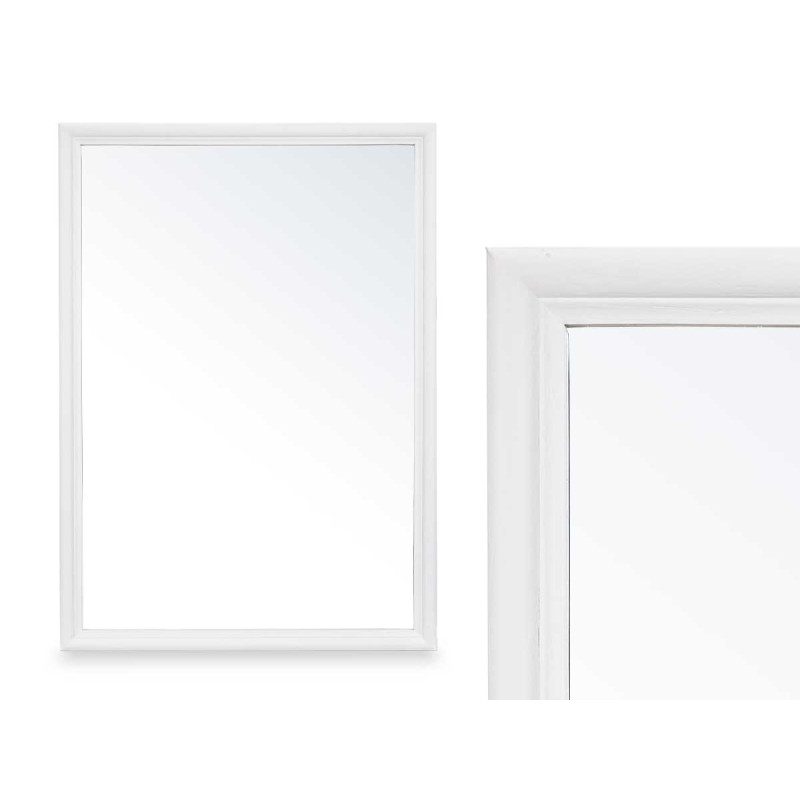 ESPELHO PAREDE MOLDURA MADEIRA 50 X 70 CM BRANCO