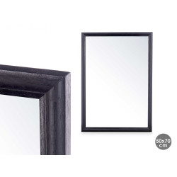 MIROIR MURAL CADRE EN BOIS 50 X 70  CM NOIR