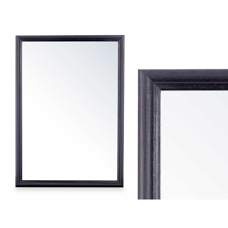 MIROIR MURAL CADRE EN BOIS 50 X 70  CM NOIR