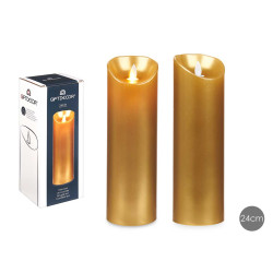 VELA LLAMA LED ORO 24CM