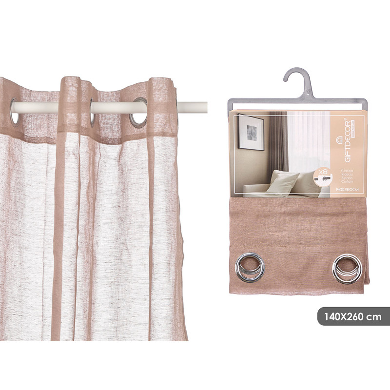 RIDEAU BRUN TRANSPARENT