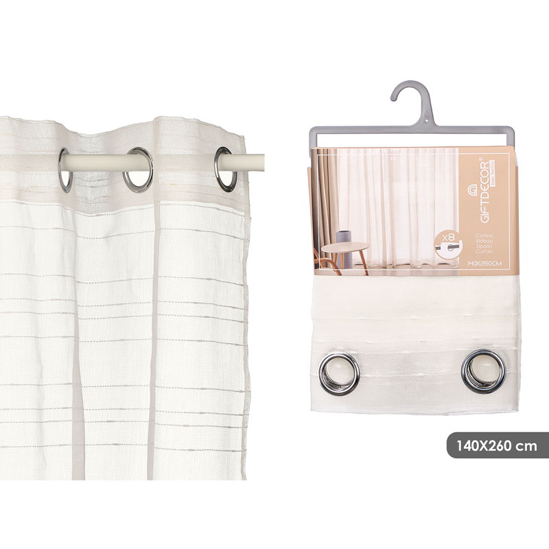 WHITE CURTAIN STRIPES HORIZONTAL 