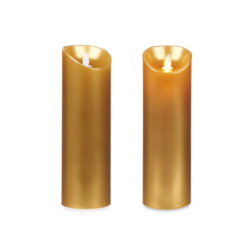 VELA LLAMA LED ORO 24CM